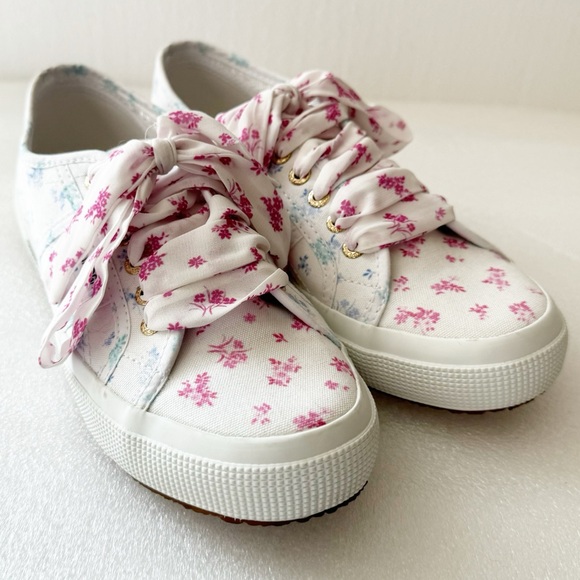 SUPERGA Floral Canvas Low Top Sneakers - Picture 4 of 12